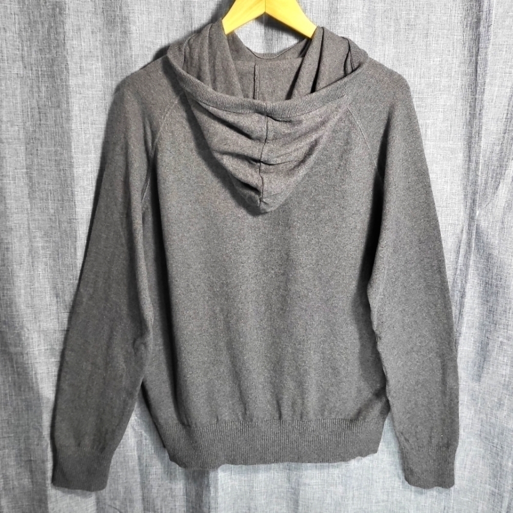 GAP Pullover Sweater Lightweight Cotton Cashmere Blend Hooded Grey Men's Size XL - Picture 5 of 7